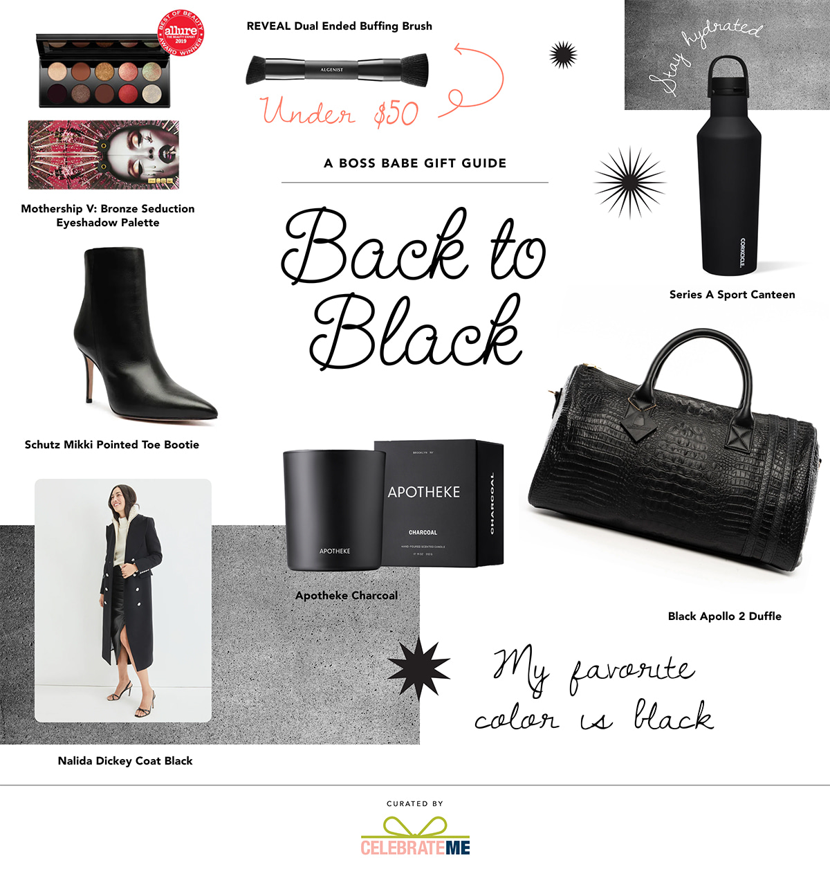 Back To Black products collage