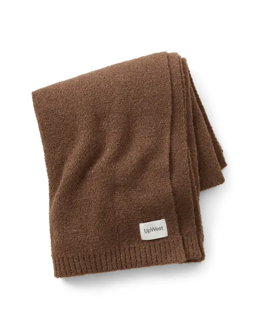 Cozy Sweater Knit Throw Blanket in Acorn
