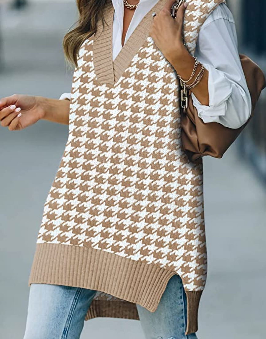 Women's Knit Sweater Vest Tunic Sleeveless Pullover Top
